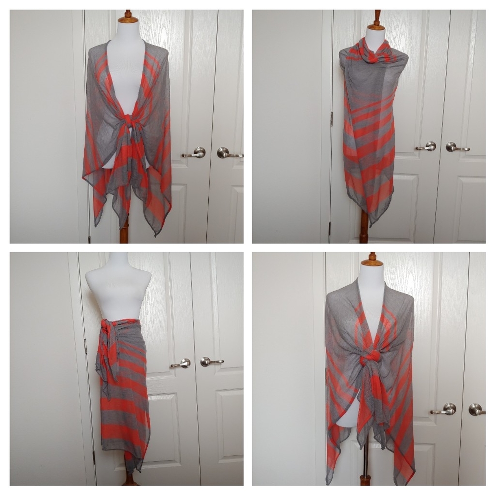 NWOT Lightweight, Striped Ruana - Picture 4 of 6